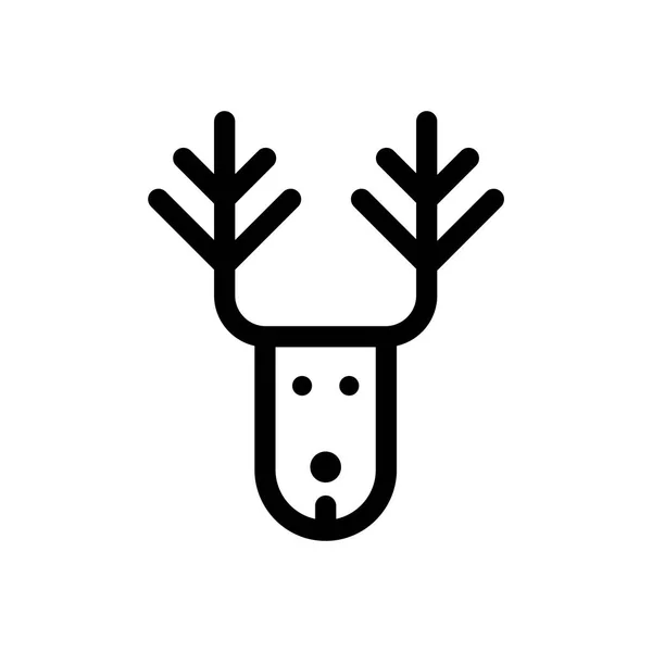 Ciervo de Navidad simple icono plano vector ilustración — Vector de stock