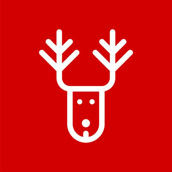 Boże Narodzenie Jeleń proste płaski ikona ilustracja wektorowa — Wektor stockowy