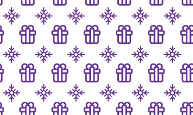 Noel hediye paketleme basit vektör çizim için seamless modeli semboller