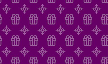 Noel hediye paketleme basit vektör çizim için seamless modeli semboller