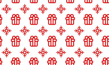 Noel hediye paketleme basit vektör çizim için seamless modeli semboller