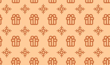 Noel hediye paketleme basit vektör çizim için seamless modeli semboller