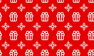 Noel hediye paketleme basit vektör çizim için seamless modeli semboller