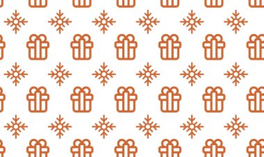 Noel hediye paketleme basit vektör çizim için seamless modeli semboller