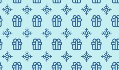 Noel hediye paketleme basit vektör çizim için seamless modeli semboller