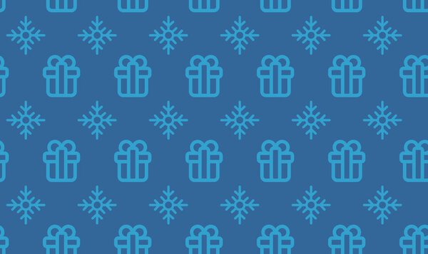 Christmas symbols seamless pattern for gift packaging simple vector illustration