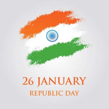 Hindistan Cumhuriyet Bayramı tebrik kartı tasarlamak vektör. 26 Ocak - Cumhuriyet Bayramı Hindistan