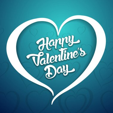 Mutlu Sevgililer günü el yazısı tasarım metin renk arka plan üzerinde yazı