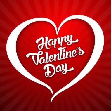 Mutlu Sevgililer günü el yazısı tasarım metin renk arka plan üzerinde yazı