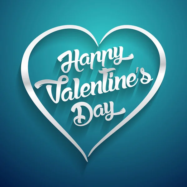 Happy Valentines Day handwritten lettering design text on color background — Stock Vector