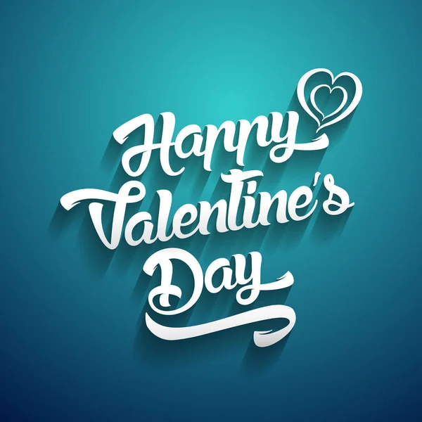 Buon San Valentino scritto a mano lettering design testo su sfondo a colori — Vettoriale Stock
