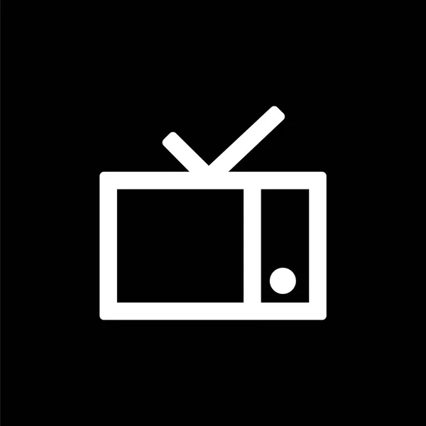 Icono de TV para un diseño simple de estilo plano ui — Vector de stock