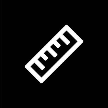 Cetvel simgesi basit düz stil kullanıcı arabirimi tasarımı için