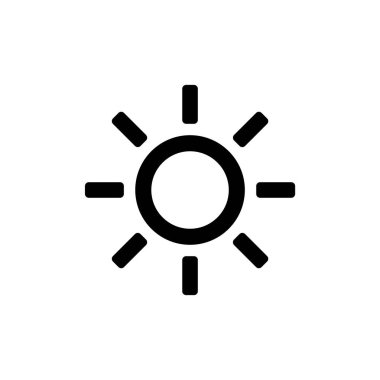 Güneş simgesi basit düz stil kullanıcı arabirimi tasarımı için