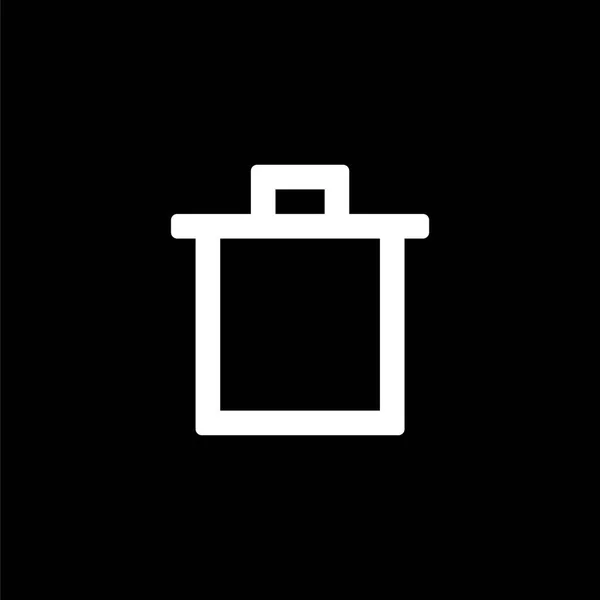 Trash can icon for simple flat style ui design — Stockvector