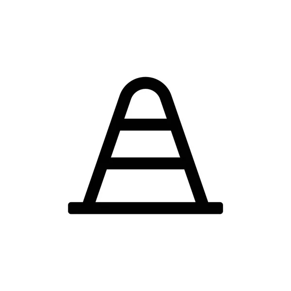 Verkeer kegel pictogram voor eenvoudige vlakke stijl ui-ontwerp — Stockvector