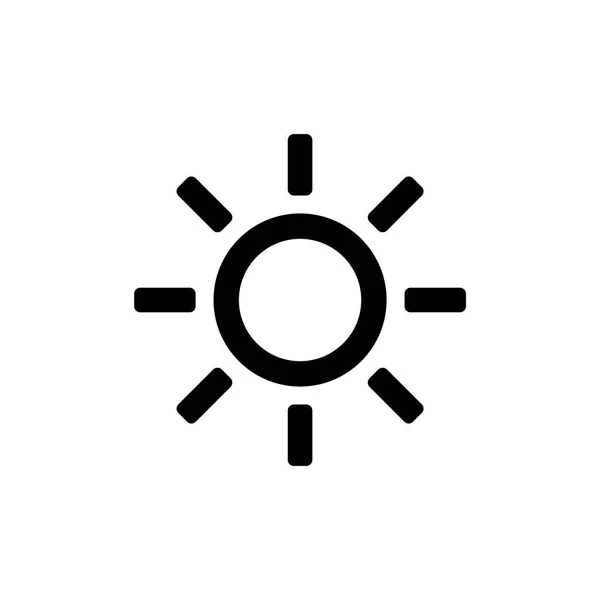 Icono de sol para un diseño simple de estilo plano ui — Vector de stock