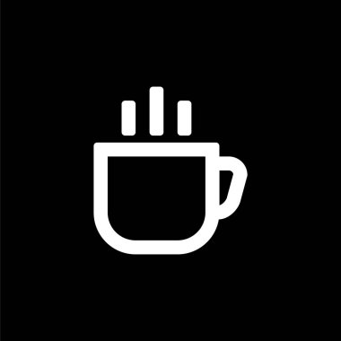 Kahve fincanı simge basit düz stil kullanıcı arabirimi tasarımı için
