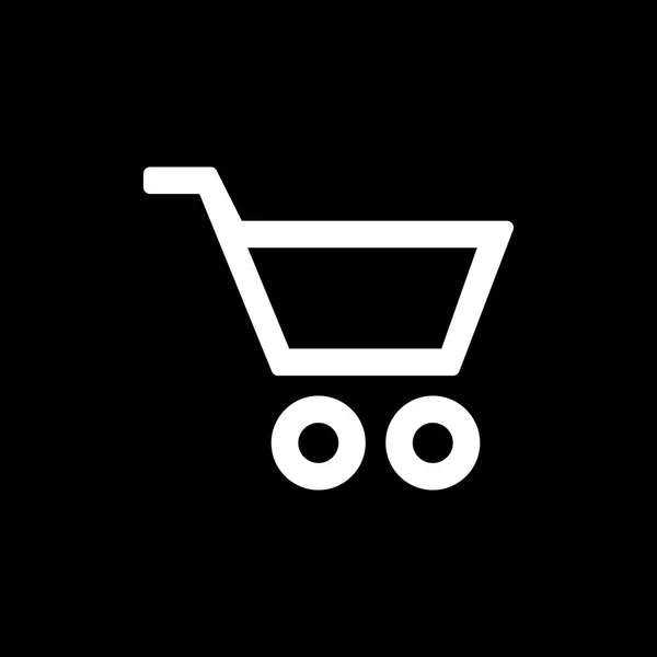 Cesta de la compra carro icono para el diseño de estilo plano simple ui — Vector de stock