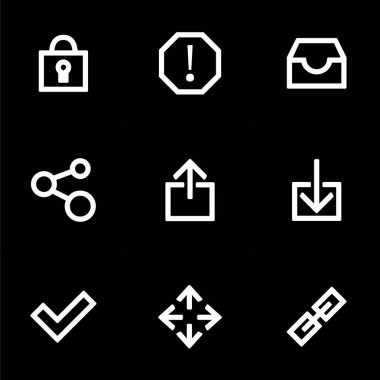 Basit düz stil kullanıcı arabirimi tasarımı için simge kümesi