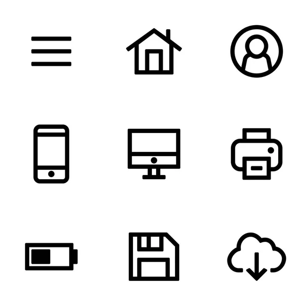 Set von Symbolen für einfaches flaches Design — Stockvektor