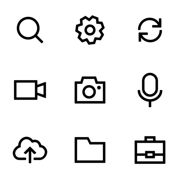 Zestaw ikon do projektowania interfejsu użytkownika proste płaski — Wektor stockowy