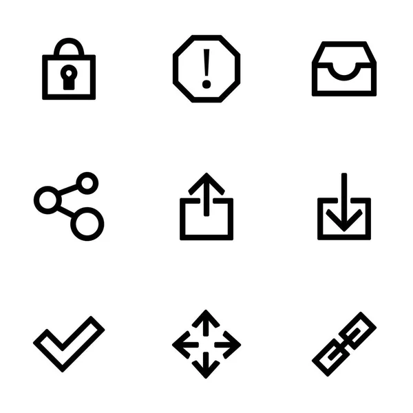 Conjunto de iconos para un diseño simple de ui de estilo plano — Vector de stock
