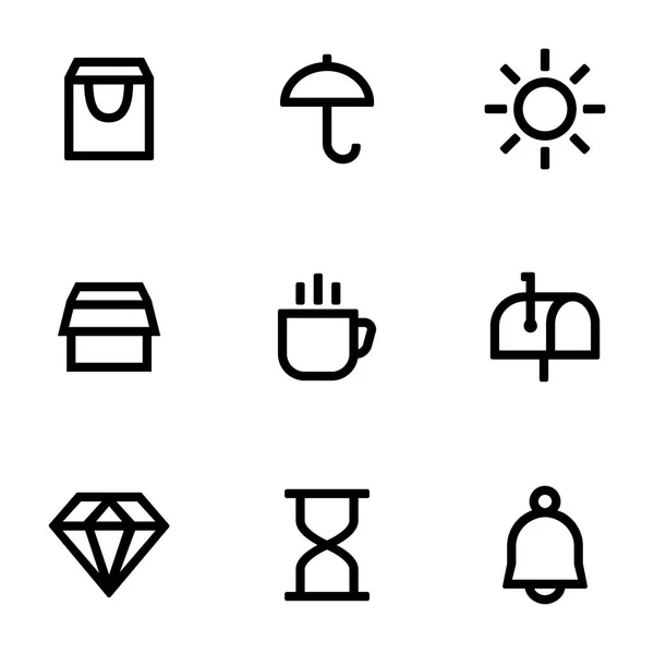 Ensemble d'icônes pour un style simple et plat ui design — Image vectorielle