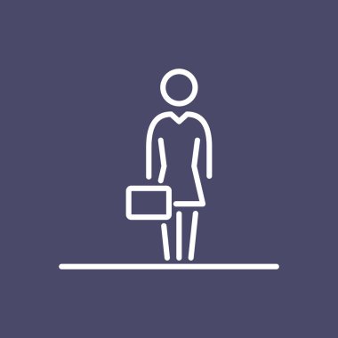 İş kadın kişi simge basit çizgi düz tasarlamak