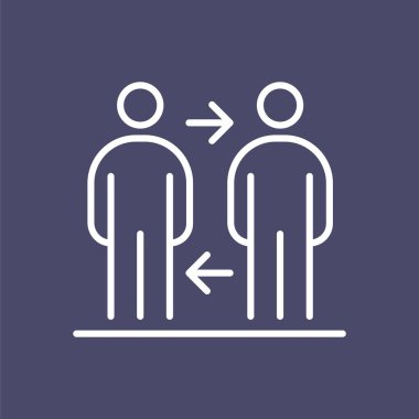 İki iş insanlar simge basit çizgi düz tasarlamak