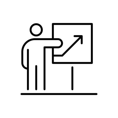 Sunu iş insanlar simge basit çizgi düz tasarlamak