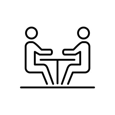 Toplantı iş insanlar simge basit çizgi düz tasarlamak