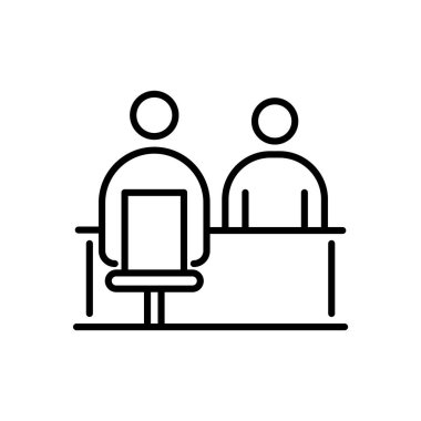 İş görüşmesi iş insanlar simge basit çizgi düz tasarlamak