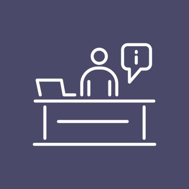 Resepsiyon Masası iş insanlar simge basit çizgi düz tasarlamak