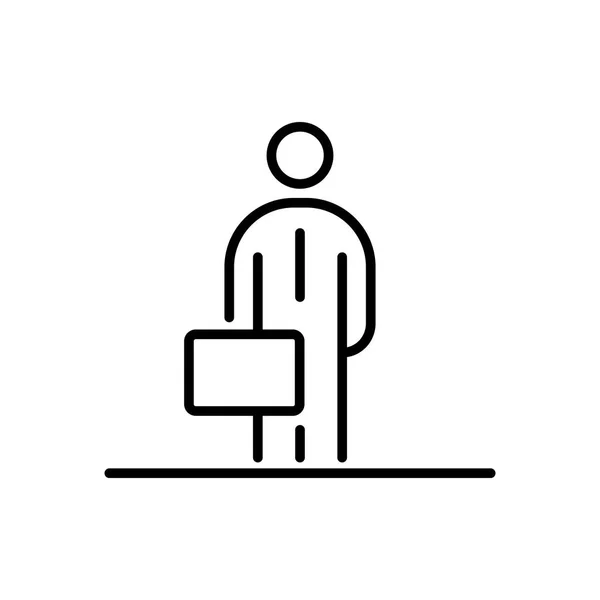 Business man people icon simple line flat illustration — Stock Vector
