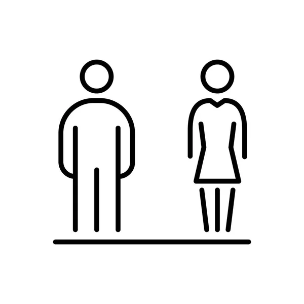 Homens mulheres negócios pessoas ícone simples linha plana ilustração — Vetor de Stock