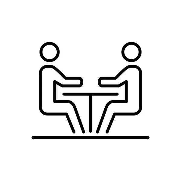 会議ビジネス人々 アイコン シンプル ライン フラット図 — ストックベクタ