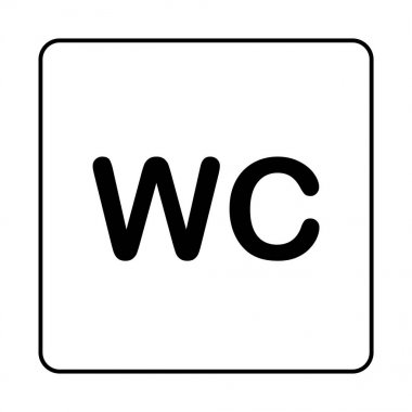 WC tuvalet kapı plaka simgesi. Basit banyo plaka