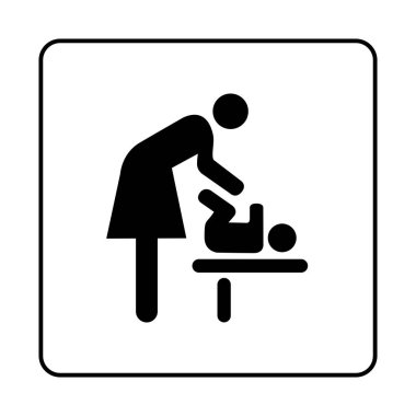WC tuvalet kapı plaka simgesi. Basit banyo plaka