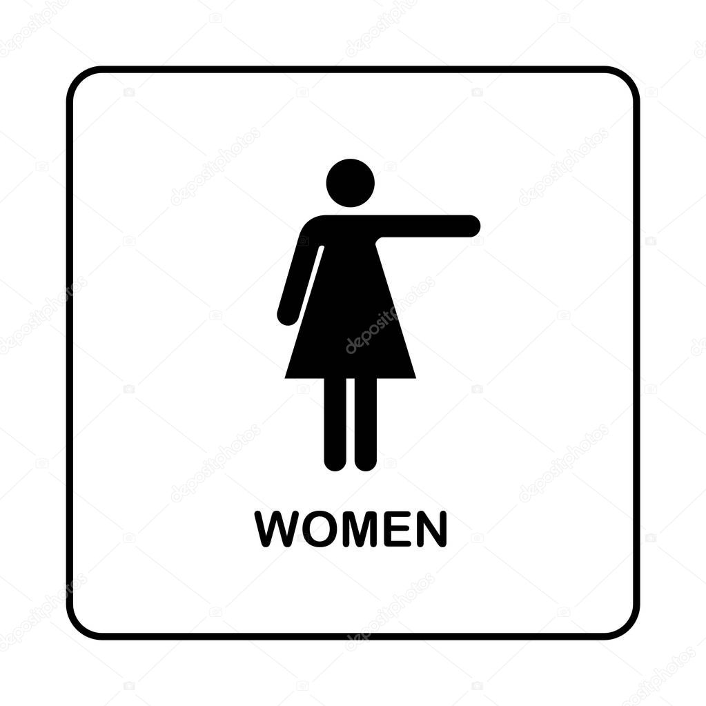 WC Toilet door plate icon. Simple bathroom plate