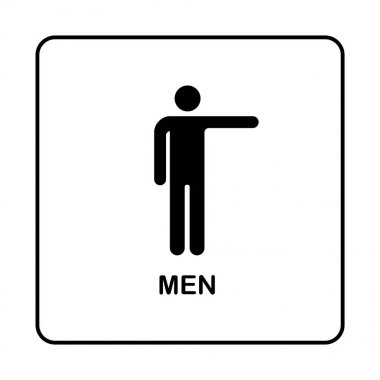 WC tuvalet kapı plaka simgesi. Basit banyo plaka