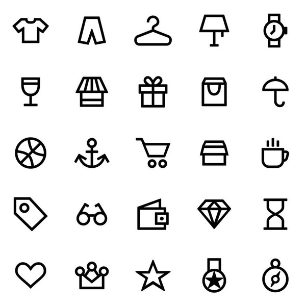 Set of icons for simple flat style ui design