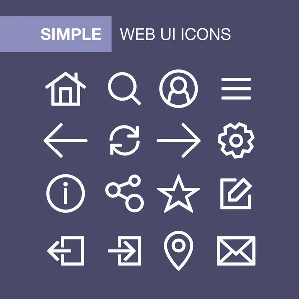 Conjunto de iconos de aplicaciones web y móviles para un diseño simple de ui de estilo plano — Vector de stock