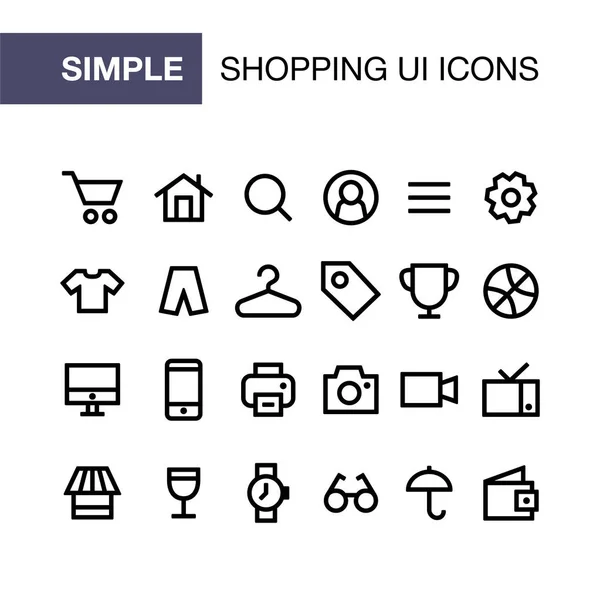 Conjunto de iconos de compras en línea para un diseño de ui de estilo plano simple — Vector de stock
