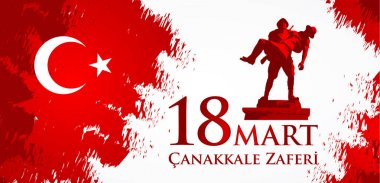 Çanakkale zaferi 18 Mart. Çeviri: Türk ulusal tatil 18, 1915 günü Osmanlı Çanakkale zafer Mart