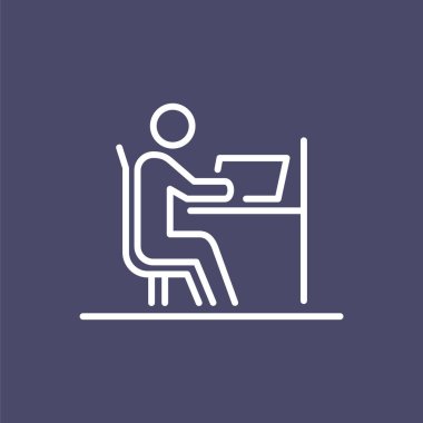 Office işveren iş insanlar simge basit çizgi düz tasarlamak