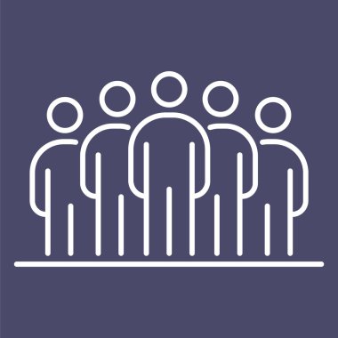 Grup insanlar iş kişi simgesi basit çizgi düz şekil