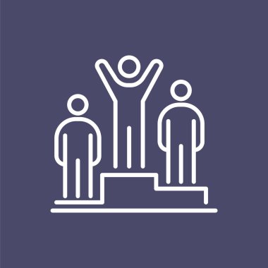 Kazananlar iş insanlar simge basit çizgi düz tasarlamak