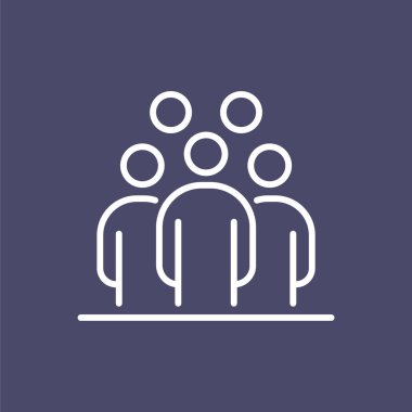 Grup insanlar iş kişi simgesi basit çizgi düz şekil