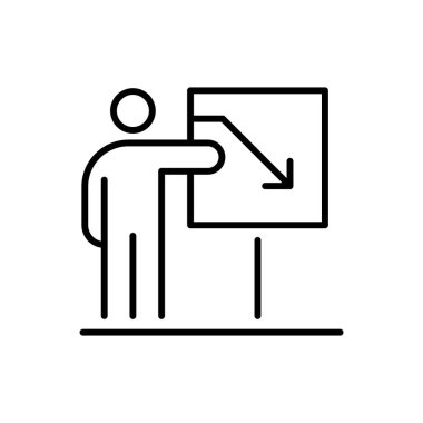 Sunu iş insanlar simge basit çizgi düz tasarlamak